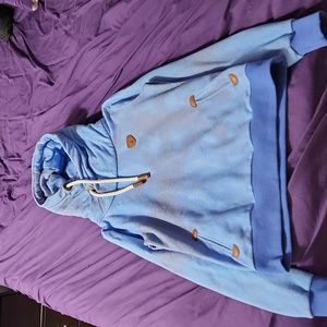 Wanakome hoodie. Blue/purple tie dye. Large